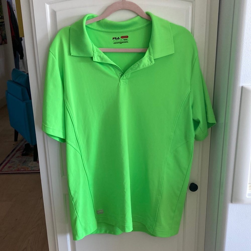 Men’s Fila Golf Polo large bright neon green